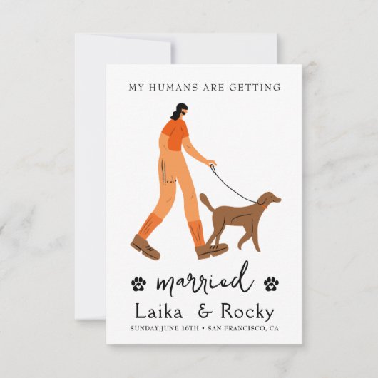 Hundehochzeits-Einladung Save The Date (Vorderseite)