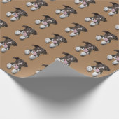 Hundehund auf braun geschenkpapier (Ecke)