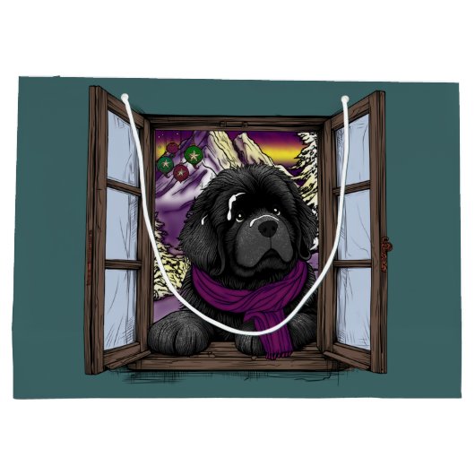 Hundehund Große Geschenktüte (Rückseite)