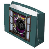 Hundehund Große Geschenktüte (Rückseite Schrägansicht)