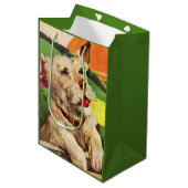 Hundehund Mittlere Geschenktüte (Vorderseite Schrägansicht)