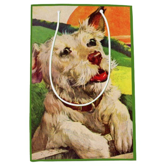 Hundehund Mittlere Geschenktüte (Vorderseite)