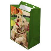 Hundehund Mittlere Geschenktüte (Rückseite Schrägansicht)