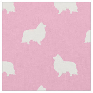 Hundehund Silhouette rosa Stoff
