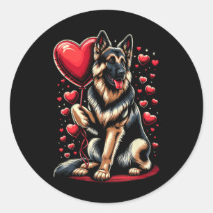 Hundehund Valentinstag Hundebesitzer Vale Runder Aufkleber