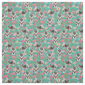 Hundehund Vintag floral türkis Stoff (Muster)