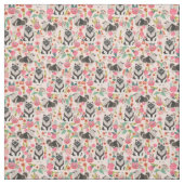 Hundehund Vintage Blumen pink Stoff (Muster)