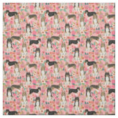 Hundehund Vintage Blumen rosa Stoff (Muster)