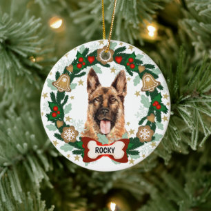 Hundehund Weihnachtsfeiertag Keramik Ornament