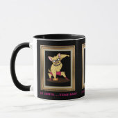 Hundehund zerschmettert Dogecoin Tasse (Links)
