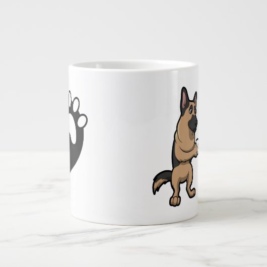 Hundehunde und Kaffee am Morgen Jumbo-Tasse (Vorderseite)