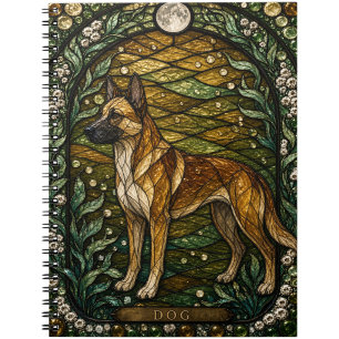 Hundehütte-Dämmerung-Illumina-Buntglas Notizblock