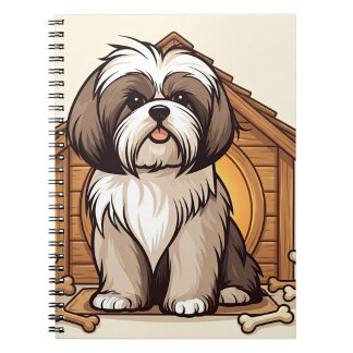 Hundehütte im Cartoon-Stil - Süßes Shih-Tzu-Design Notizblock