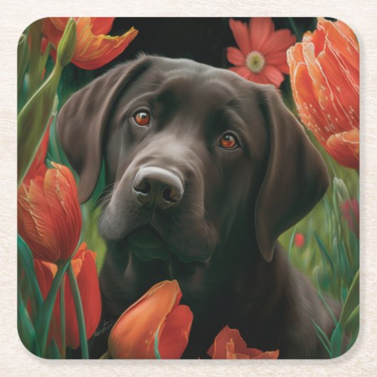 Hundehütte Rechteckiger Pappuntersetzer (Vorderseite)
