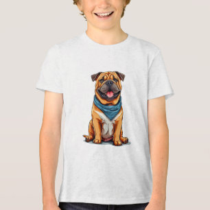 Hundeillustration im Comic-Stil Tri-Blend Shirt