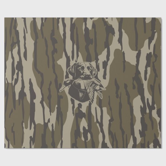 Hundejäger mit Hundeschwald-Camouflage Geschenkpapier (Flach)