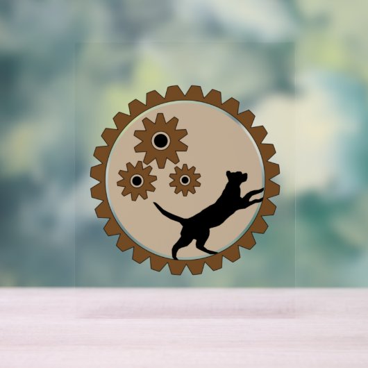 Hundekäfig mit Rädern Acrylschild (Neutral)