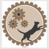 Hundekäfig mit Rädern Aufkleber (Blatt)