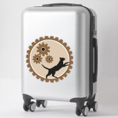 Hundekäfig mit Rädern Aufkleber (Koffer)