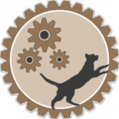 Hundekäfig mit Rädern Aufkleber (Vorderseite)