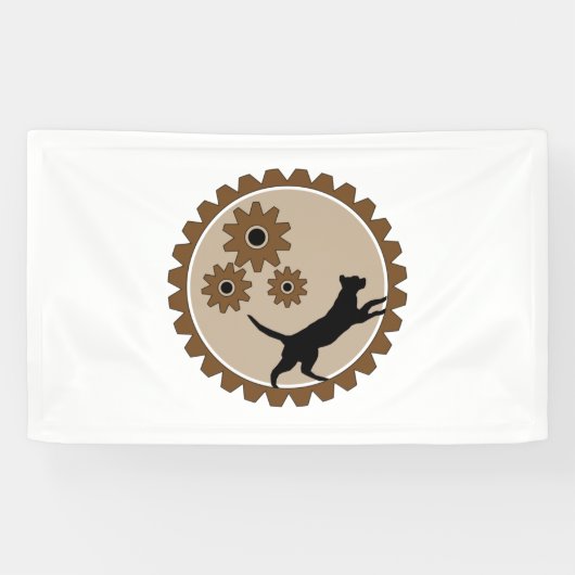 Hundekäfig mit Rädern Banner (Horizontal)