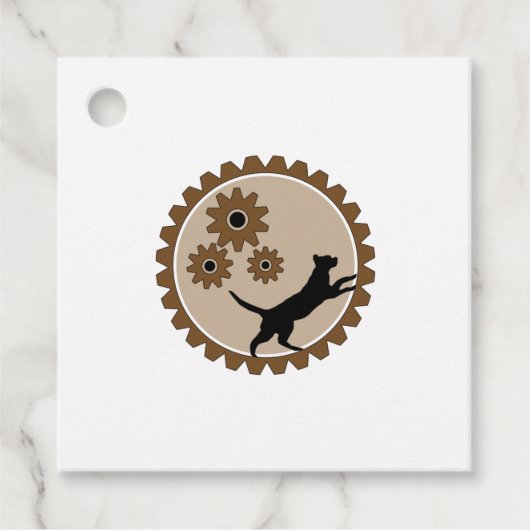 Hundekäfig mit Rädern Geschenkanhänger (Vorderseite)