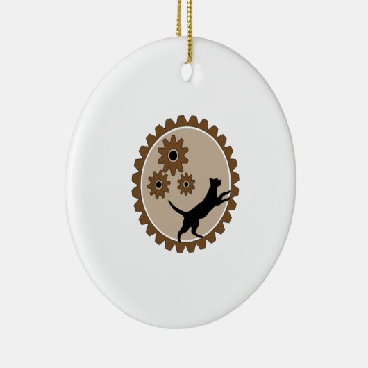 Hundekäfig mit Rädern Keramik Ornament (Rechts)