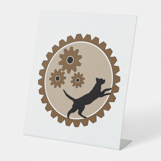 Hundekäfig mit Rädern Sockelschild (Vorderseite)