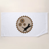 Hundekäfig mit Rädern Strandtuch (Vorderseite)