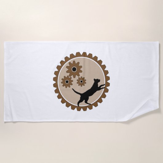 Hundekäfig mit Rädern Strandtuch (Vorderseite)