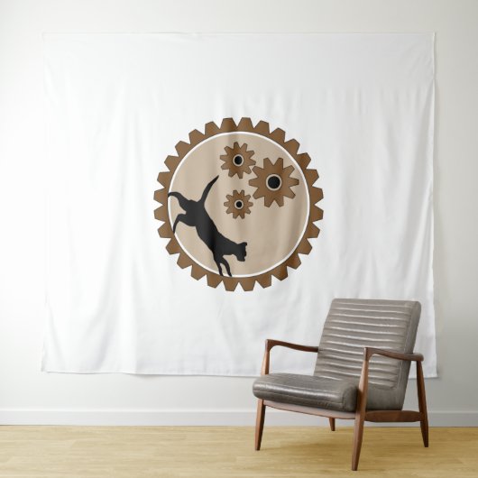 Hundekäfig mit Rädern Wandteppich (Beispiel (Horizontal))