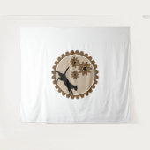 Hundekäfig mit Rädern Wandteppich (Vorderseite (Horizontal))