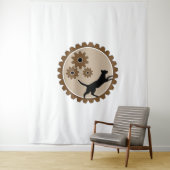 Hundekäfig mit Rädern Wandteppich (Beispiel)