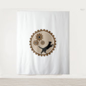 Hundekäfig mit Rädern Wandteppich (Vorderseite)