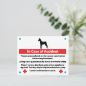 Hundekäfigkarte im Notfall Postkarte (Stehend Vorderseite)