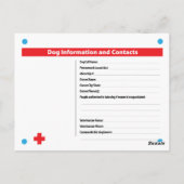 Hundekäfigkarte im Notfall Postkarte (Rückseite)