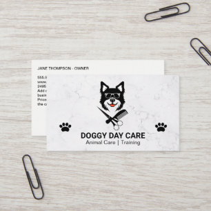 Hundekamm Schere Tierpflegesalon Visitenkarte