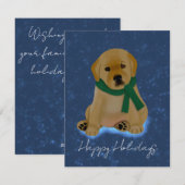 Hundekarte mit Schal Feiertagskarte (Vorne/Hinten)