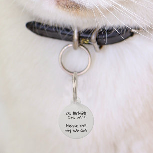 Hundekatze Witziger Spaß Anpassen ID verloren Haustiermarke