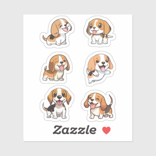 Hundeklebepackung mit niedlichem Beagle Aufkleber (Blatt)