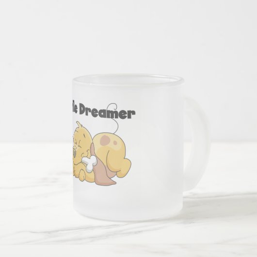Hundekleine Träumer-T - Shirts und Geschenke Mattglastasse (VorderseiteRechts)