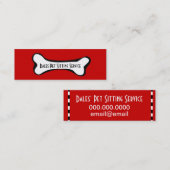 Hundeknochen-Grafik-Visitenkarte Mini Visitenkarte (Vorne/Hinten)