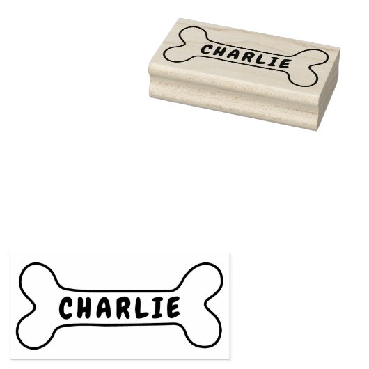 Hundeknochen mit personalisierter Namensunterschri Gummistempel (Stempel)