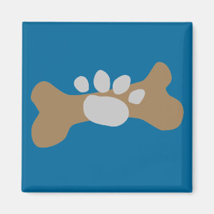 Hundeknochen u. Tatzen-Druck Magnet