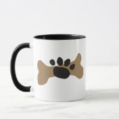 Hundeknochen u. Tatzen-Druck Tasse (Links)