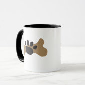 Hundeknochen u. Tatzen-Druck Tasse (Vorderseite Links)