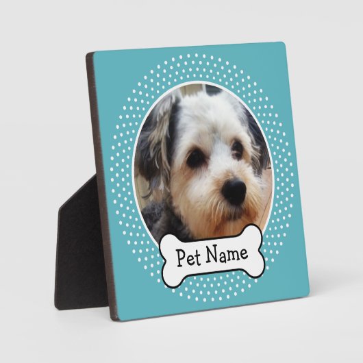 Hundeknochen und Blue Polka Dot Foto Rahmen (Vorderseite)