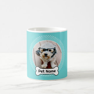 Hundeknochen und Blue Polka Dot Foto Rahmen Kaffeetasse