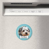 Hundeknochen und Blue Polka Dot Foto Rahmen Magnet (In Situ (Geschirrspüler))