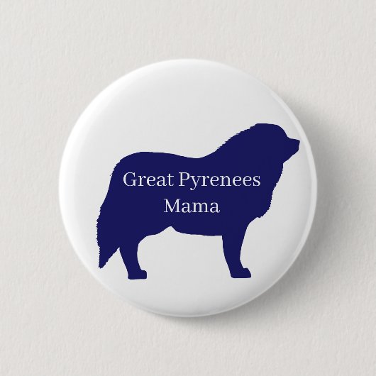 Hundeknopf der Großen Pyrenäen Button (Vorderseite)